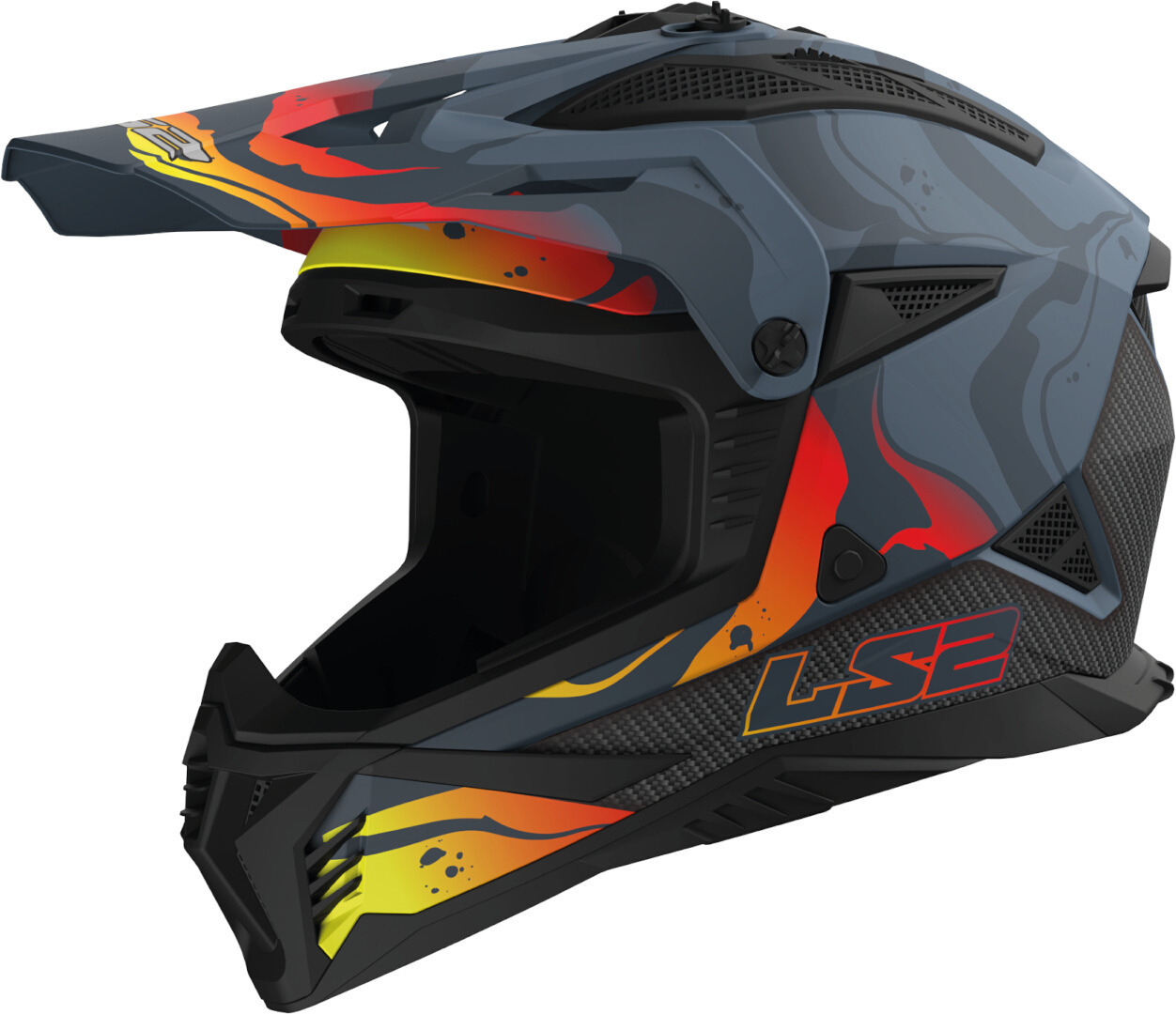 קסדת שטח MX708 FAST II  LS2 צבע אפור כהה
