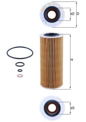 ‏פילטר שמן MAHLE OX177/3D