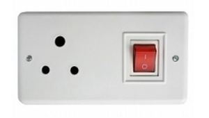 שקע למזגן + מפסק 2 פול 16A תה"ט