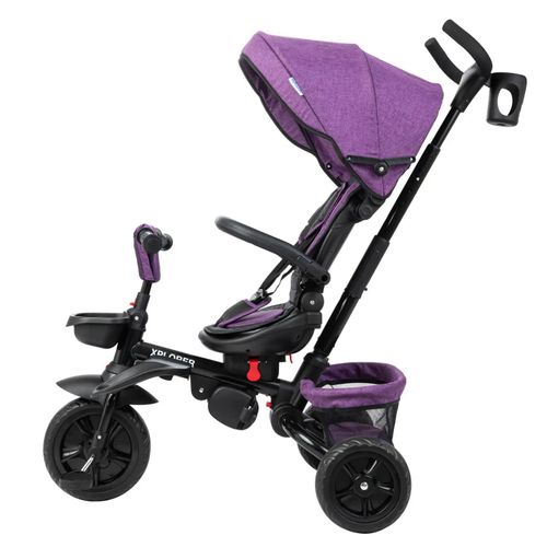 תלת אופן מתקפל 4 ב 1 דגם Xplorer עם כיסא נשכב ומסתובב 360 וגלגלי EVA ללא תקרים - כחול