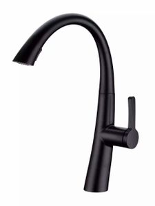 ברז מטבח נשלף WAVE שחור מט AQUILA PREMIUM
