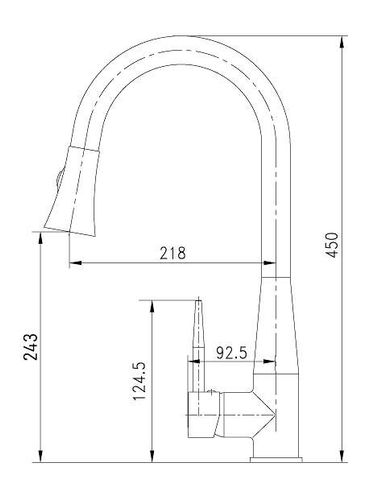 ברז מטבח נשלף CUCINA כרום ניקל AQUILA PREMIUM