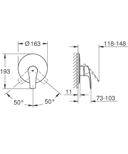 כיסוי לאינטרפוץ 3 דרך EuroSmart לגוף 33964000 שחור מט | Grohe
