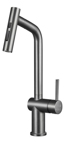ברז מטבח נשלף SUPREME אפור מטאלי AQUILA PREMIUM