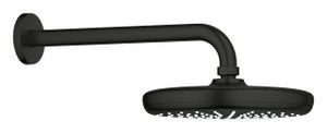 ראש מקלחת עגול + זרוע מקלחת TEMPESTA 210 שחור מט | Grohe