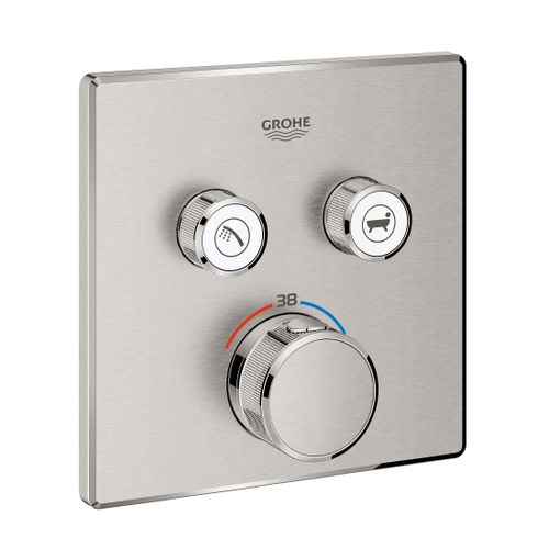 כיסוי לאינטרפוץ 4 דרך SmartControl לגוף 35600000 מרובע כרום מוברש | Grohe