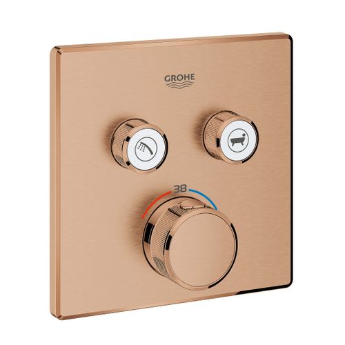כיסוי לאינטרפוץ 4 דרך SmartControl לגוף 35600000 מרובע זהב אדום מוברש | Grohe