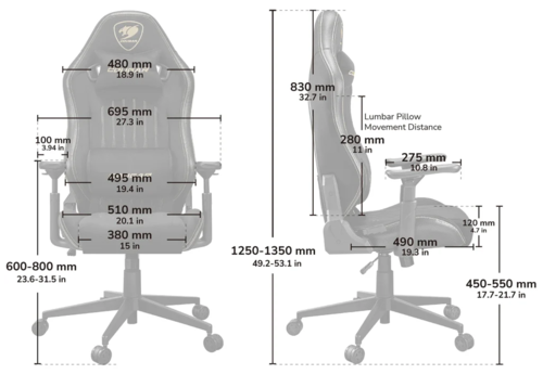 כיסא גיימינג COUGAR EXPLORE Royal gaming chair