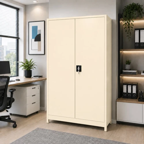 ארון מתכת נאפולי גדול קרם – 120×45×190 ס