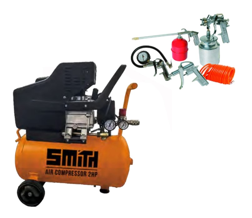 קומפרסור 25L 2HP + סט אביזרים 101210-008