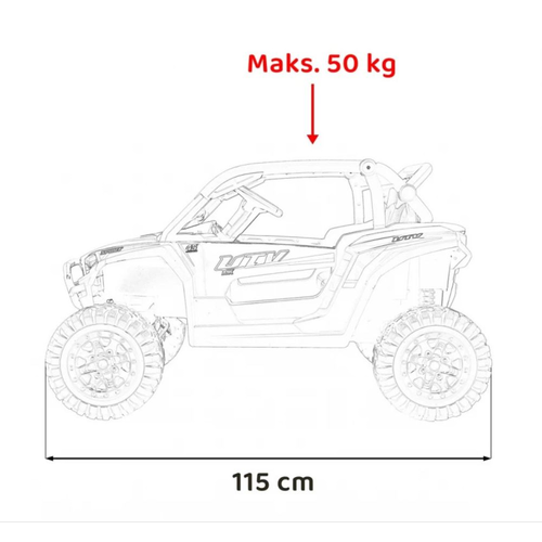רכב שטח חשמלי ממונע לילדים XMX 24V עם גלגלי גומי EVA, שלט חכם ואורות LED קדמיים - ורוד
