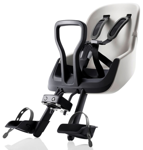 מושב פעוט קדמי לאופניים JOCKEY MINI עם ידית אחיזה וחיבור למוט הכידון - לבן Warm White