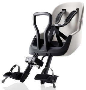 מושב פעוט קדמי לאופניים JOCKEY MINI עם ידית אחיזה וחיבור למוט הכידון - לבן Warm White