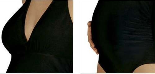 בגד ים שלם להריונית מידה XXL שחור קלאסי