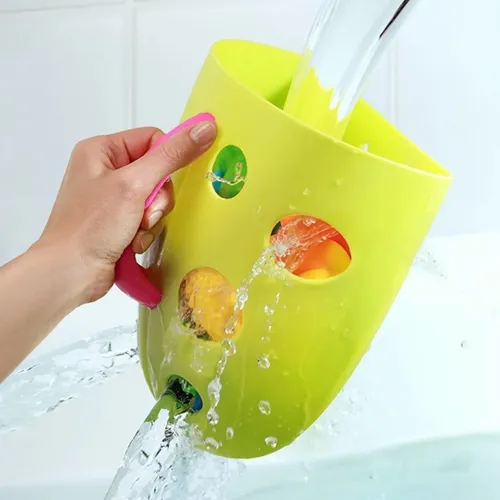 סל איסוף ואכסון לצעצועי אמבטיה עם אפשרות תליה - כחול
