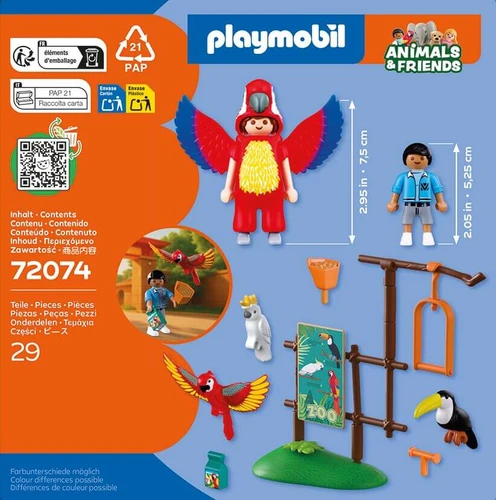 משחק פליימוביל גן חיות: קמע תוכי וילד לגילאי 4+