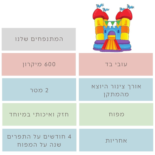 מתנפח לחצר הבית עם אזור קפיצות מגודר, מגלשה ובריכת כדורים כולל מפוח ותיק אחסון - טירת הגלישות