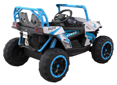 באגי ממונע 12V מיני מאבריק Mavric X3 עם גלגלי גומי, שלט רחוק, בולמים ואורות LED - כתום