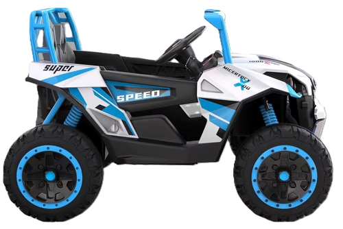 באגי ממונע 12V מיני מאבריק Mavric X3 עם גלגלי גומי, שלט רחוק, בולמים ואורות LED - כתום