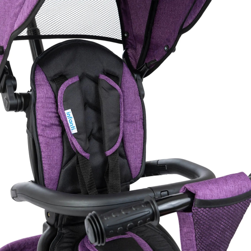 תלת אופן מתקפל 4 ב 1 דגם Xplorer עם כיסא נשכב ומסתובב 360 וגלגלי EVA ללא תקרים - סגול