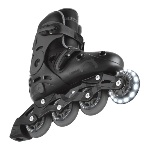 רולרבליידס SKATES LIGHTS עם מנגנון Speed-Safe לבטיחות מוגברת ואורות בגלגלים מידה 34-37 - שחור