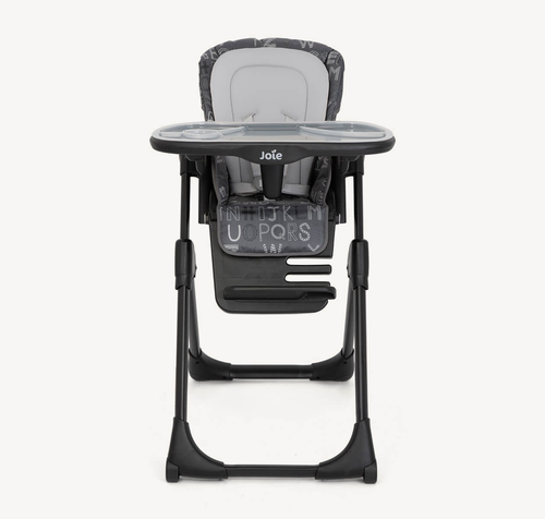 כסא אוכל מפואר לתינוק Mimzy Recline עם 3 מגשים וריפוד כפול - ABC Charcoal