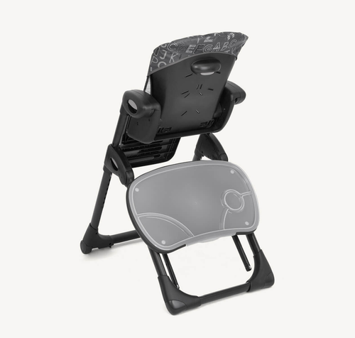כסא אוכל מפואר לתינוק Mimzy Recline עם 3 מגשים וריפוד כפול - ABC Charcoal