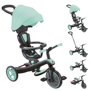 תלת אופן מתקפל הכל באחד Explorer Trike 4 in 1 הופך לאופני איזון - מנטה
