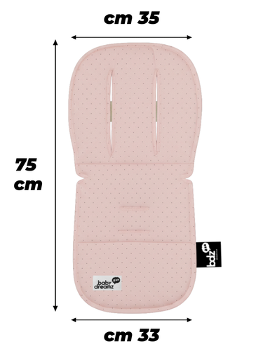ריפודית אוניברסלית לעגלות וטיולונים בעלי מנגנון גובה לרצועות, 100% כותנה אורגנית - נקודות תכלת