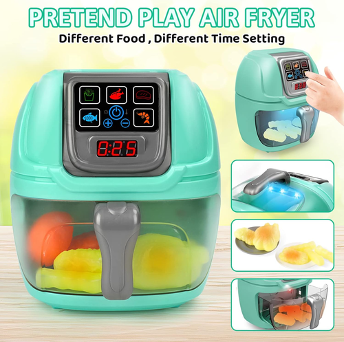 מכשיר טיגון אוויר Air Fryer עם אורות וצלילים ושלל אביזרים למשחקי דמיון