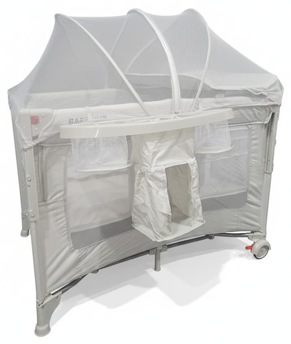 לול רשת משולב 4 ב 1 Baby Hub לול, עריסה מתחברת, משטח החתלה ומיטת קמפינג עם דופן עולה / יורדת
