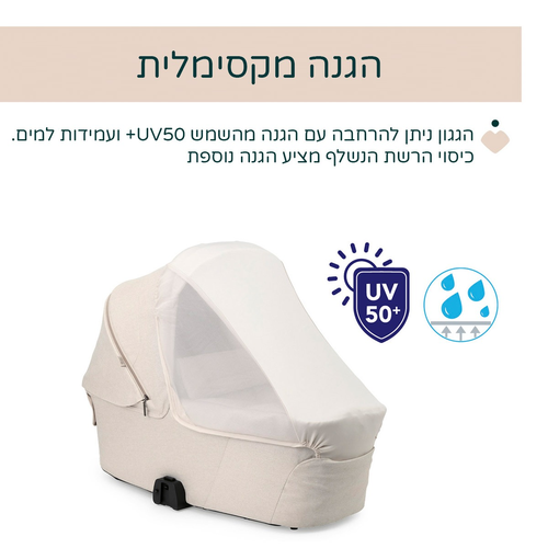 מיסה MYSA עגלת תינוק פרימיום דו-כיוונית - שמנת