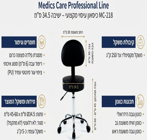 כיסא מטפלים מקצועי Medics Care MC-218