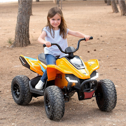טרקטורון מקלארן 12V חשמלי לילדים עם גלגלי גומי EVA, שלט חכם ואורות LED קדמיים - כתום