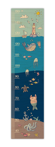 מד גובה מעוצב לחדר ילדים מעץ - ים