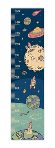 מד גובה מעוצב לחדר ילדים מעץ - חלל
