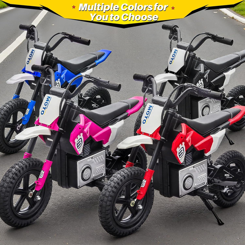 אופנוע מוטוקרוס ממונע חשמלי לילדים 36V בעיצוב שטח מקצועי - שחור/ירוק