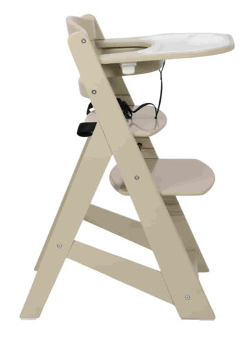 כיסא אוכל רב שלבי Modular עשוי עץ מלא עם מגש ורתמות - בז'