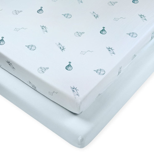 זוג סדינים לעריסה 100% כותנה - Hot Air Balloon