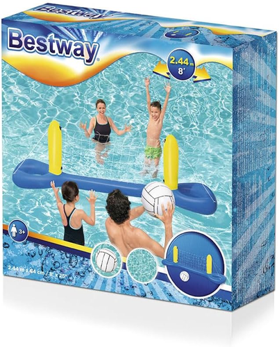 רשת מתנפחת וצפה לבריכה למשחק כדורעף + כדור