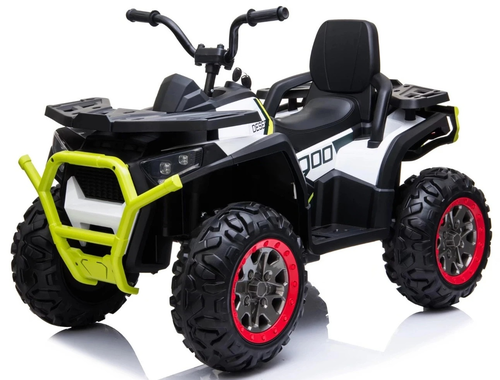 טרקטורון XMX 12V חשמלי לילדים עם גלגלי גומי EVA, שלט חכם ואורות LED קדמיים - שחור/לבן
