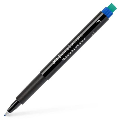 טוש פרמננטי F כחול כולל מחק מובנה Faber-Castell Multimark