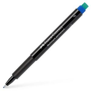 טוש פרמננטי F כחול כולל מחק מובנה Faber-Castell Multimark