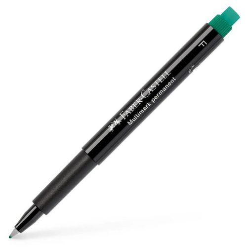 טוש פרמננטי F ירוק כולל מחק מובנה Faber-Castell Multimark
