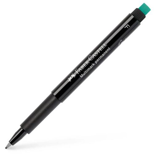 טוש פרמננטי F שחור כולל מחק מובנה Faber-Castell Multimark