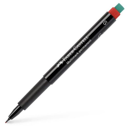 טוש פרמננטי S אדום כולל מחק מובנה Faber-Castell Multimark
