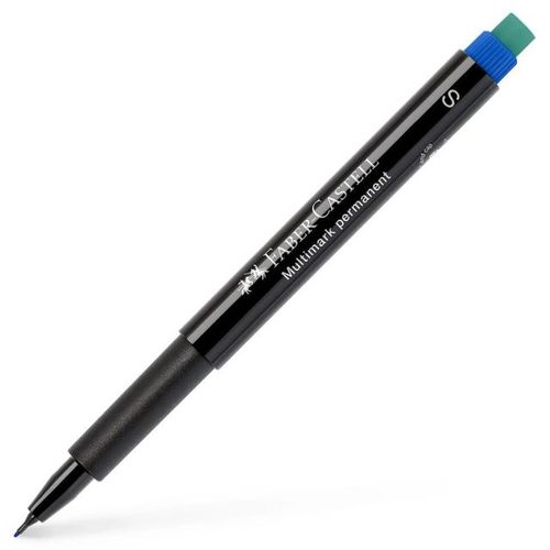 טוש פרמננטי S כחול כולל מחק מובנה Faber-Castell Multimark