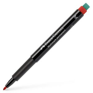 טוש פרמננטי M אדום כולל מחק מובנה Faber-Castell Multimark