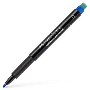 טוש פרמננטי M כחול כולל מחק מובנה Faber-Castell Multimark