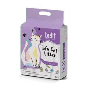 חול טופו לחתולים בניחוח לוונדר 2.8 ק"ג | BELIF Lavender Tofu Cat Litter 2.8kg
